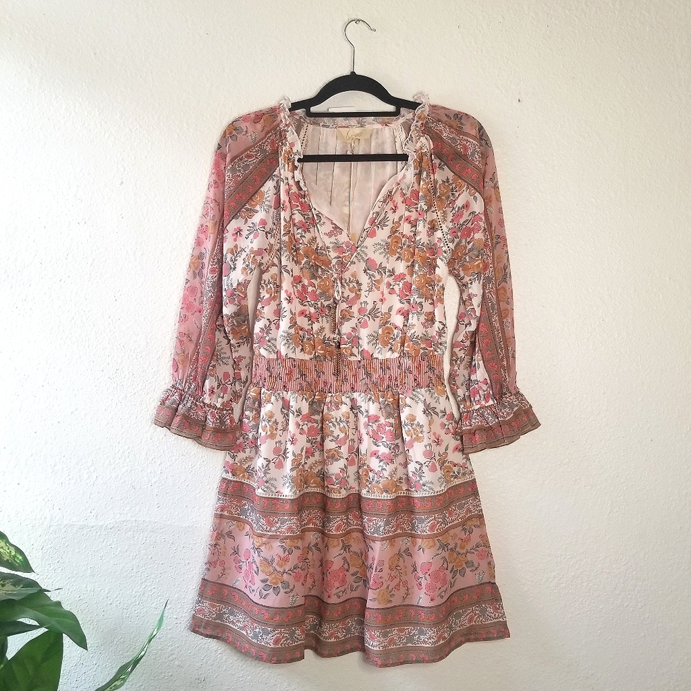Anthropologie Love the Label Floral Peasant Dress